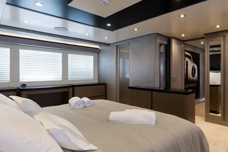 Cerri 102’ Flying Sport, aft deck — Cannes Yachst hire, Cannes. Cerri 102’ Flying Sport — 31m
