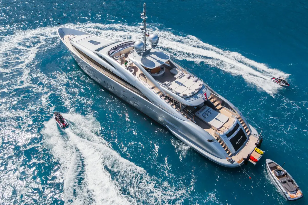 Silver Wind, aft deck — Cannes Yachst hire, Cannes. Silver Wind — 44m
