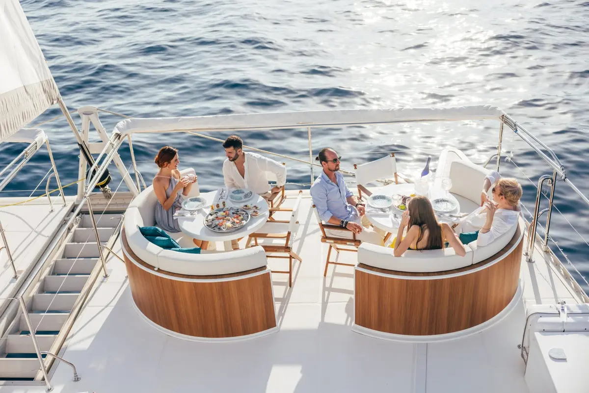 Manana Yacht, aft deck — Cannes Yachst hire, Cannes. Manana Yacht — 20.8m