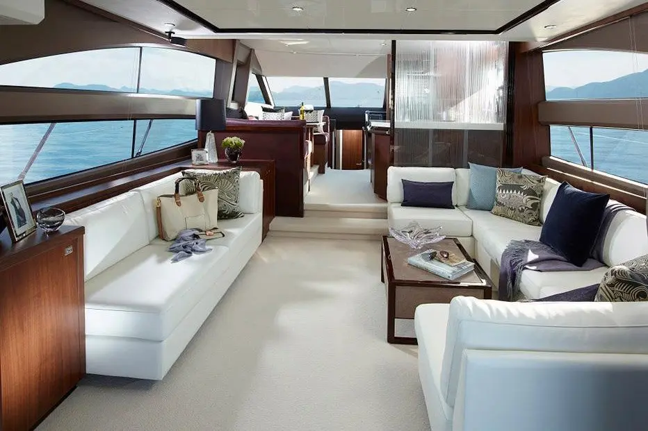 Princess 68 Fly, aft deck — Cannes Yachst hire, Cannes. Princess 68 Fly — 21m