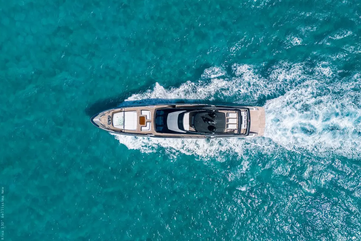 Riva 130, flybridge — Cannes Yachst hire, Cannes. Riva 130 — 40m